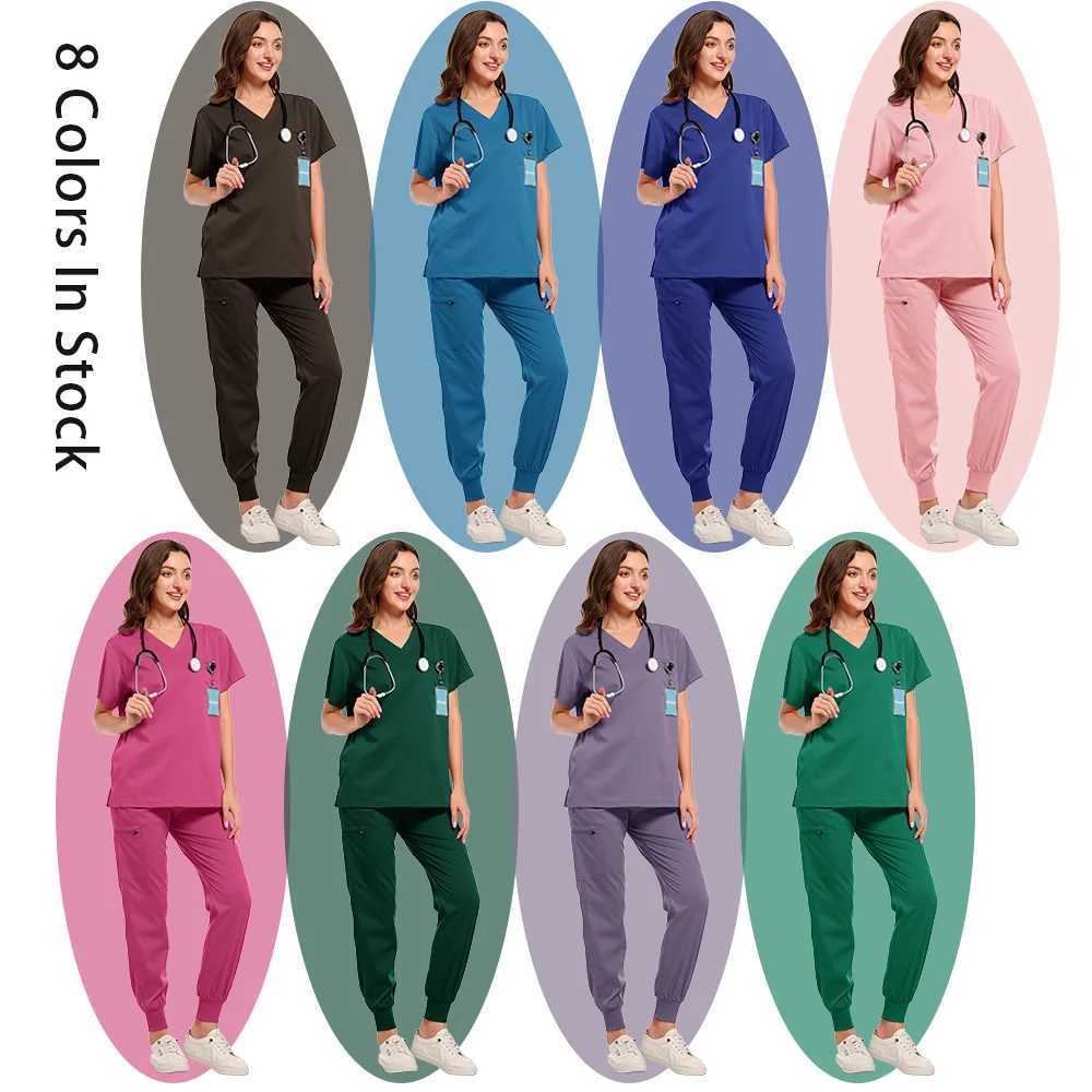 surgical uniform womens top with skin scrubbing medical uniform womens large size clinical uniform sewing unisex style X2504101