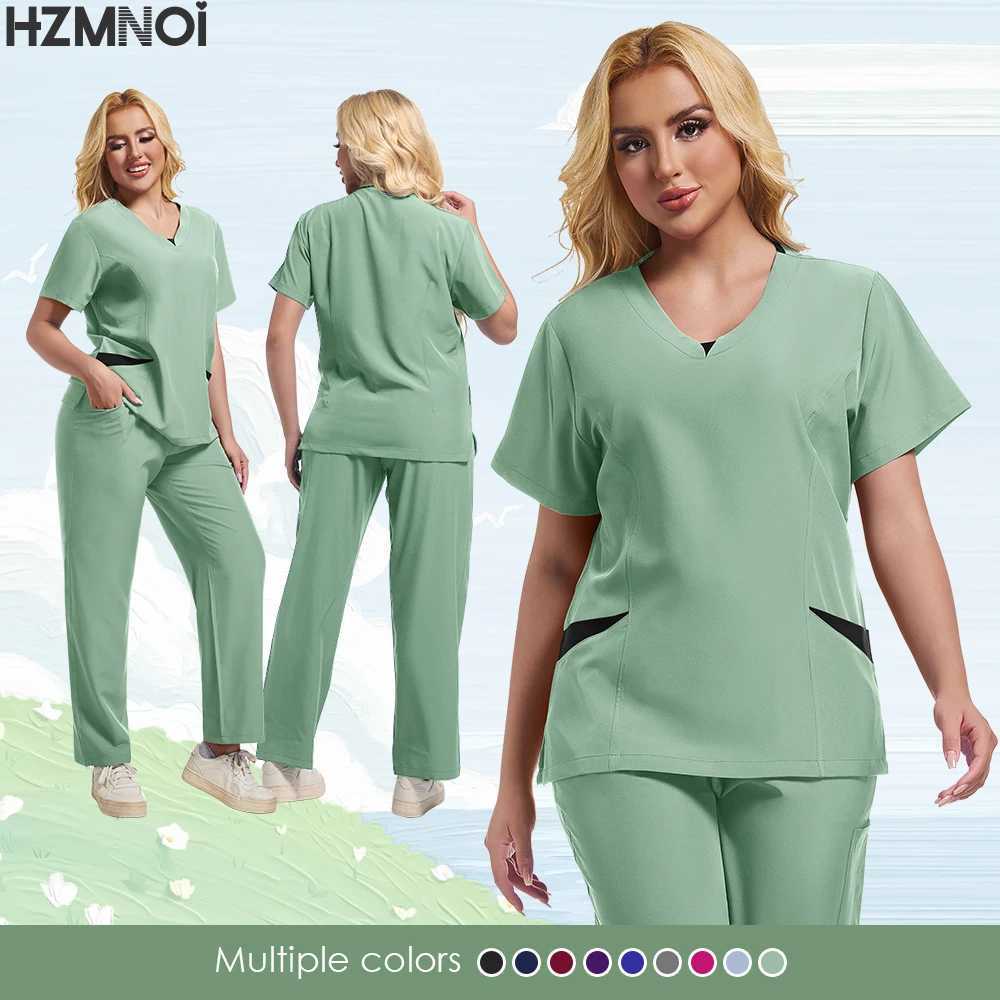 Multicolor Unisex Short Slved Pharmacy Nurse Uniform Hospital Doctor Workwear Oral Dental Surgery Uniforms Medical Scrubs Sets X2504103