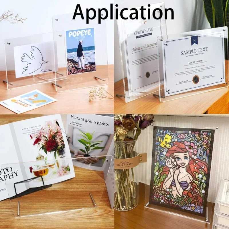 Crystal transparent A3/A4/A5 Acrylic Photo Frame Display Stand Paper Certification Holder for Bedroom Tabletop Decorations L251110 H260306