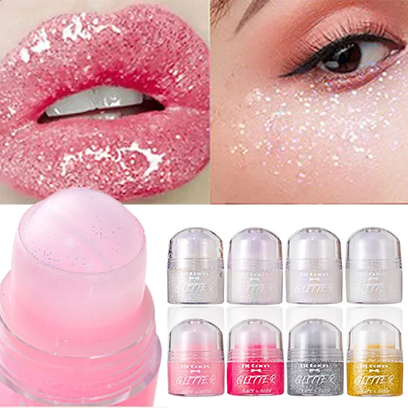 Rolling Sequins Glitter Gel Face Body Painting Shine Liquid Green White Pearl Gloss Eye Shadow Brighten Stage Makeup Decoration 250410