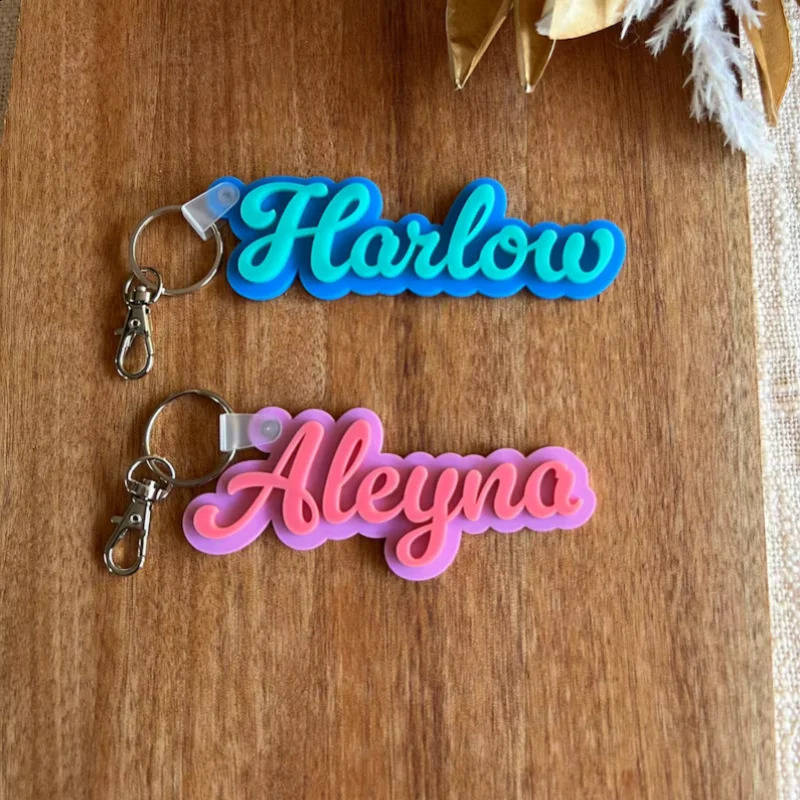 Customized Name Keychain Customized Backpack 3D Name Label Keychain Wedding Gift 250409