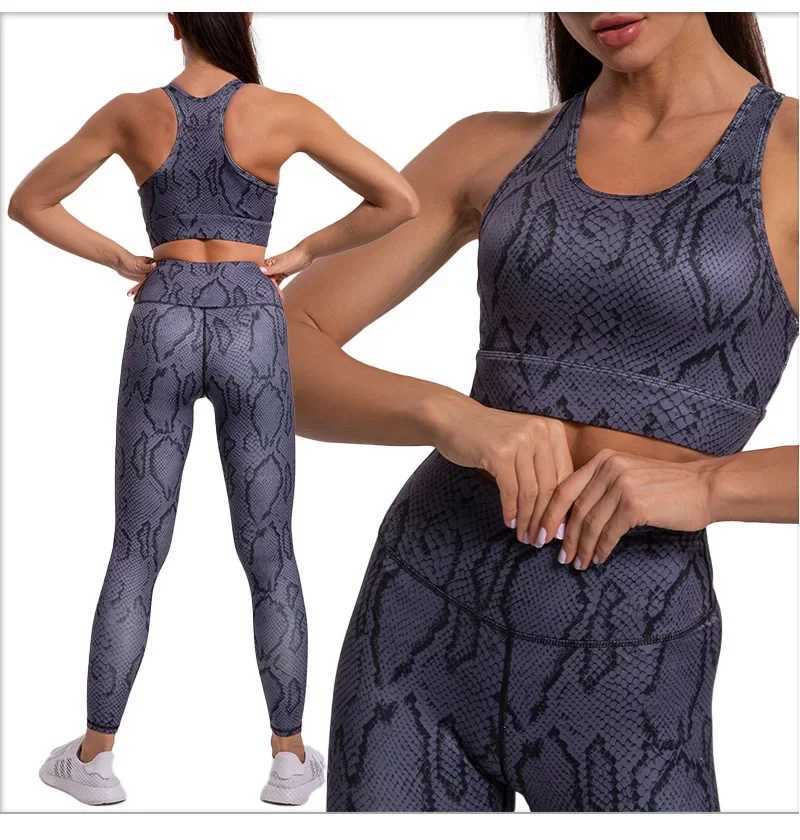 Leopard Print Yoga Set Womens Clothing Tracking Set Quick Drying Womens Fitness Pants Set Womens Fitness Pants SetW250411
