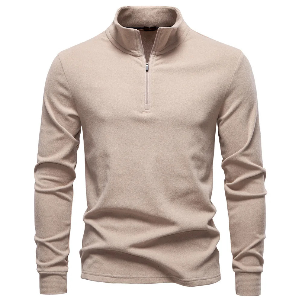 Men Stand-Up Collar Half-Zip Soft Shell Sweatshirt Long Sleeve Breathable Warm Pullover Casual Streetwear Jacket 251110