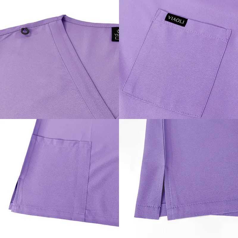 Ultra thin and lightweight fabric short Sleve medical clothing shampoo care pants elastic summer medical uniform X250410
