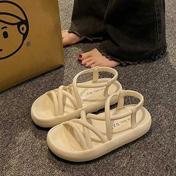 Versatile Womens Sandals Comfortable Roman Shoes Slippers Beach Shoes Thick soled Womens Shoes 2024 Summer New Zapatos Para MujeresXJ250410