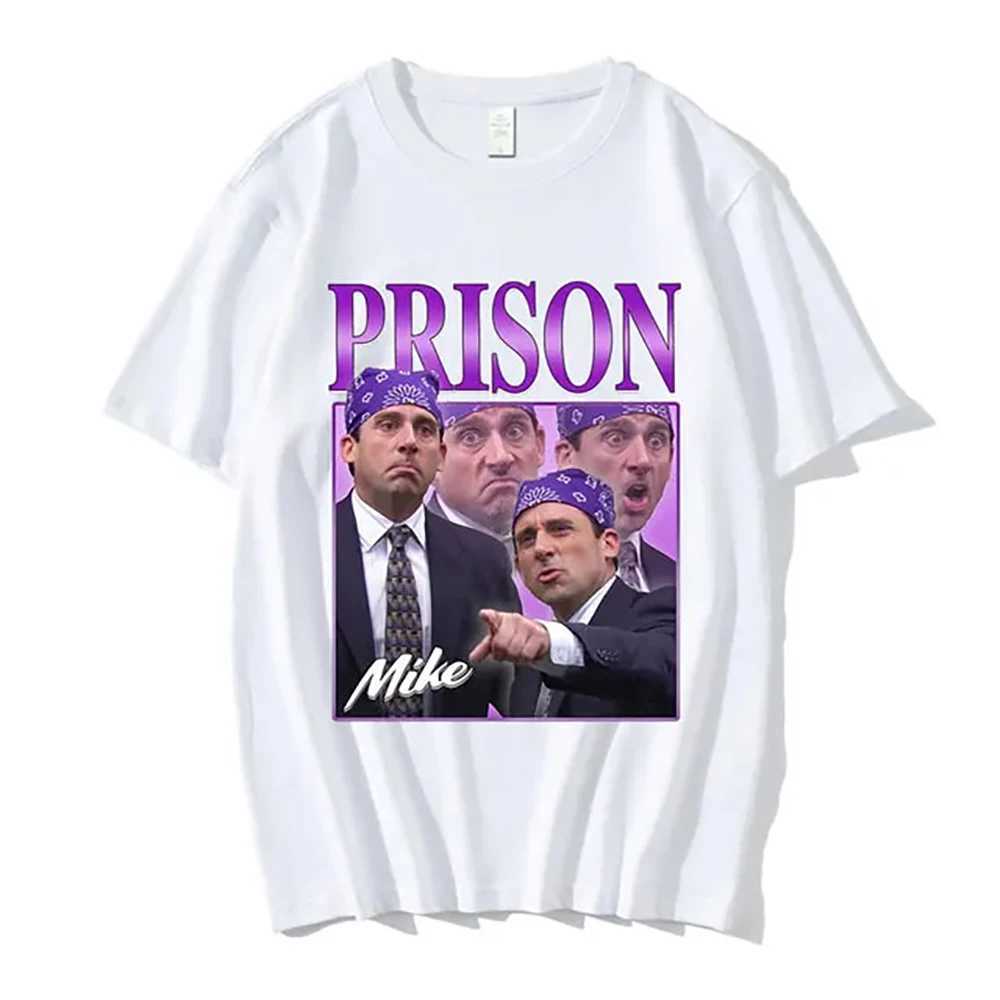 Mens casual cotton T-shirt printed with Mike Michael Scott short sleeved T-shirt from Mens Office TV Mens T-shirt #913065 M250411