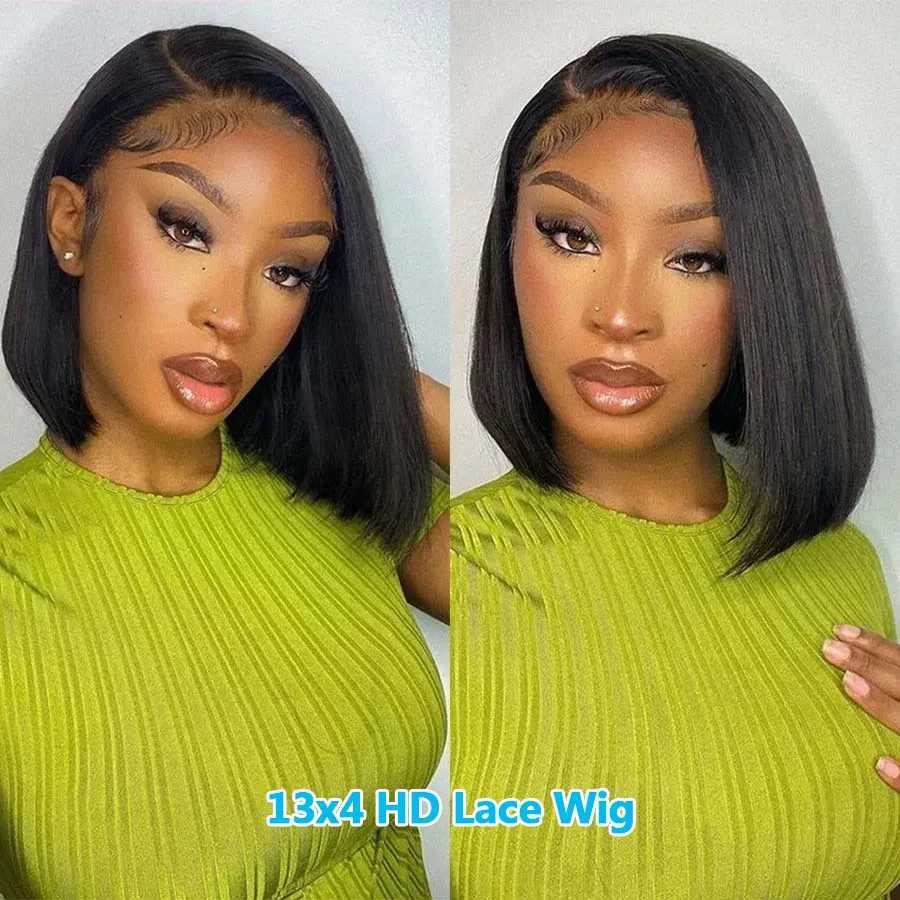 Short Straight Bob Wigs Human Hair 13x4 Bob Lace Front Wigs 180 Densit 12 Inch Brazilian HD Lace Frontal Wig For WomenT251111