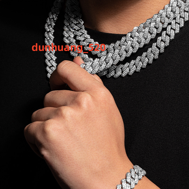 Beautiful Cool Cuban Chain Exquisite Moissanite Sterling Silver 925 Custom Hip Hop Cuban Necklace