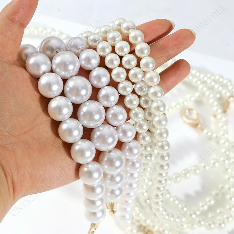 1PC Pearl Strap for Bag Handbag Shoulder Chain Handles DIY Purse Replacement Long Beaded Chain Bag Belt Straps Accessories 251110