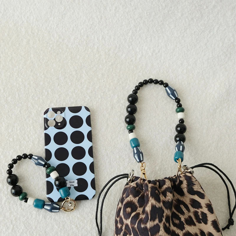 Fashion Woman Bag Accessory Chain Vintage Blue Beaded Chain Acrylic Bag Rope Strap Women Handbag Shoulder Handle Chains 251110