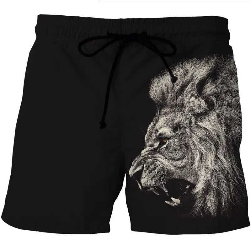 Mens swimsuit Fire Tiger/Lion 3D surfboard shorts childrens beach shorts mens tight fitting clothes sports pants underwear for boysW250410