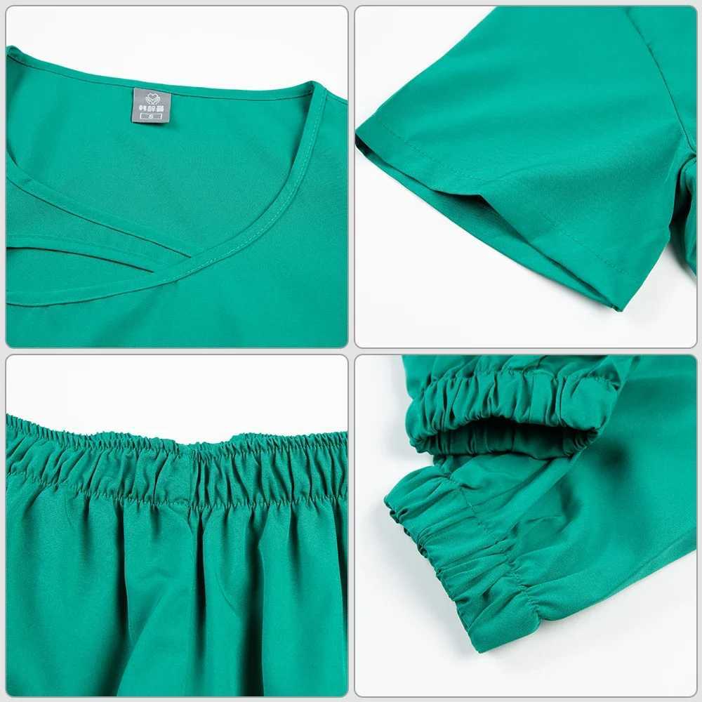 Multi color clinical washer set beauty laboratory workwear pocket medical nurse nursing uniform veterinary workwear X250410