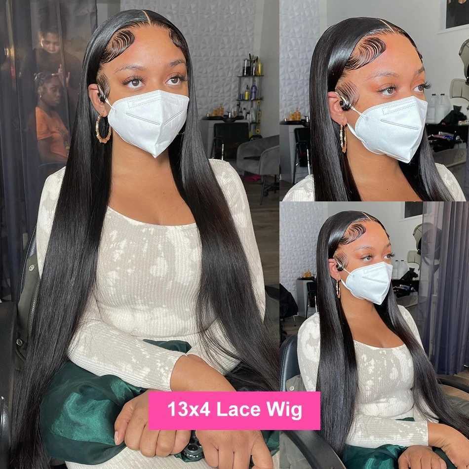 Brazilian Bone Straight 13x4 Transparent Lace Front Human Hair Wigs For Black Women 13x6 Lace Frontal Wig Pre Plucked Bling HairT251111