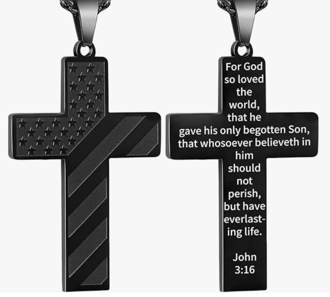 New Stainless Steel American Flag Graphic Engraving Necklace Cross Sports Style Niche Jewelry