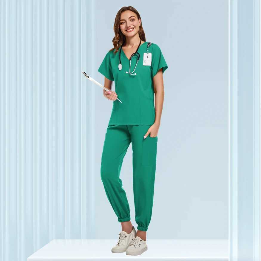 Unisex medical uniform mens and womens nursing clothes beauty care shampoo set dental work clothes X250410