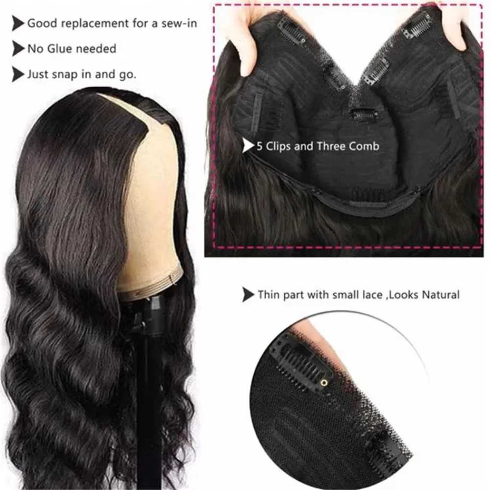 No Leave Out V Part Body Wave Wigs 200 Density Upgrade Brazilian Hair 32 Inches 100 Human Hair Easy Install Natural Women HairT251111