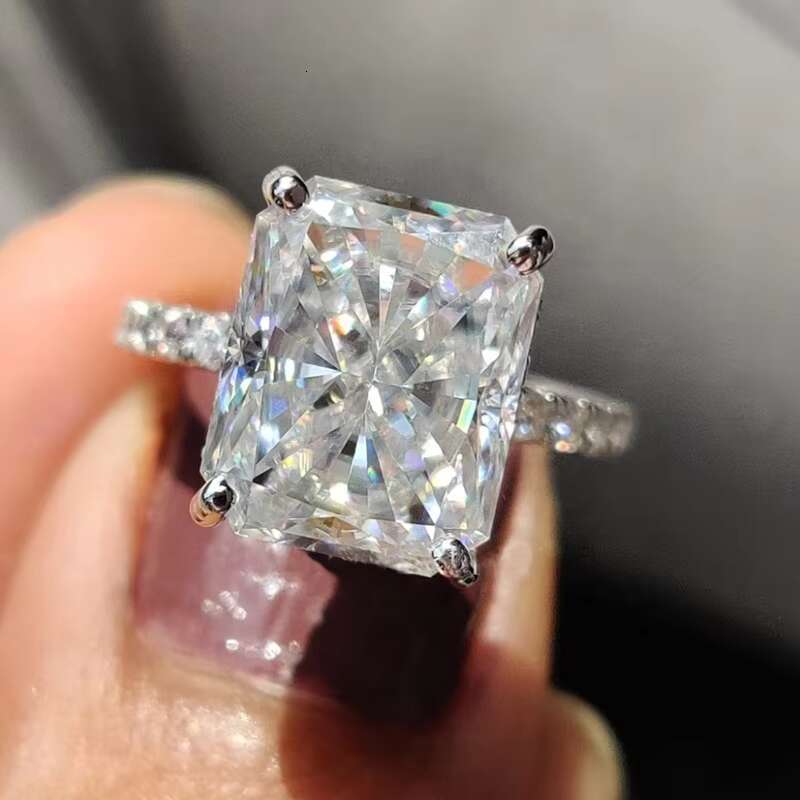 5.94 CT Radiant Cut Colorless Lab Diamond Engagement Ring Moissanite Jewelry Ring