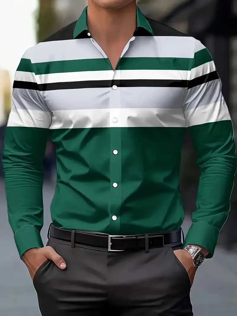 New mens long sleeved shirt with collar design casual button up shirt simple design for formal occasions K251110