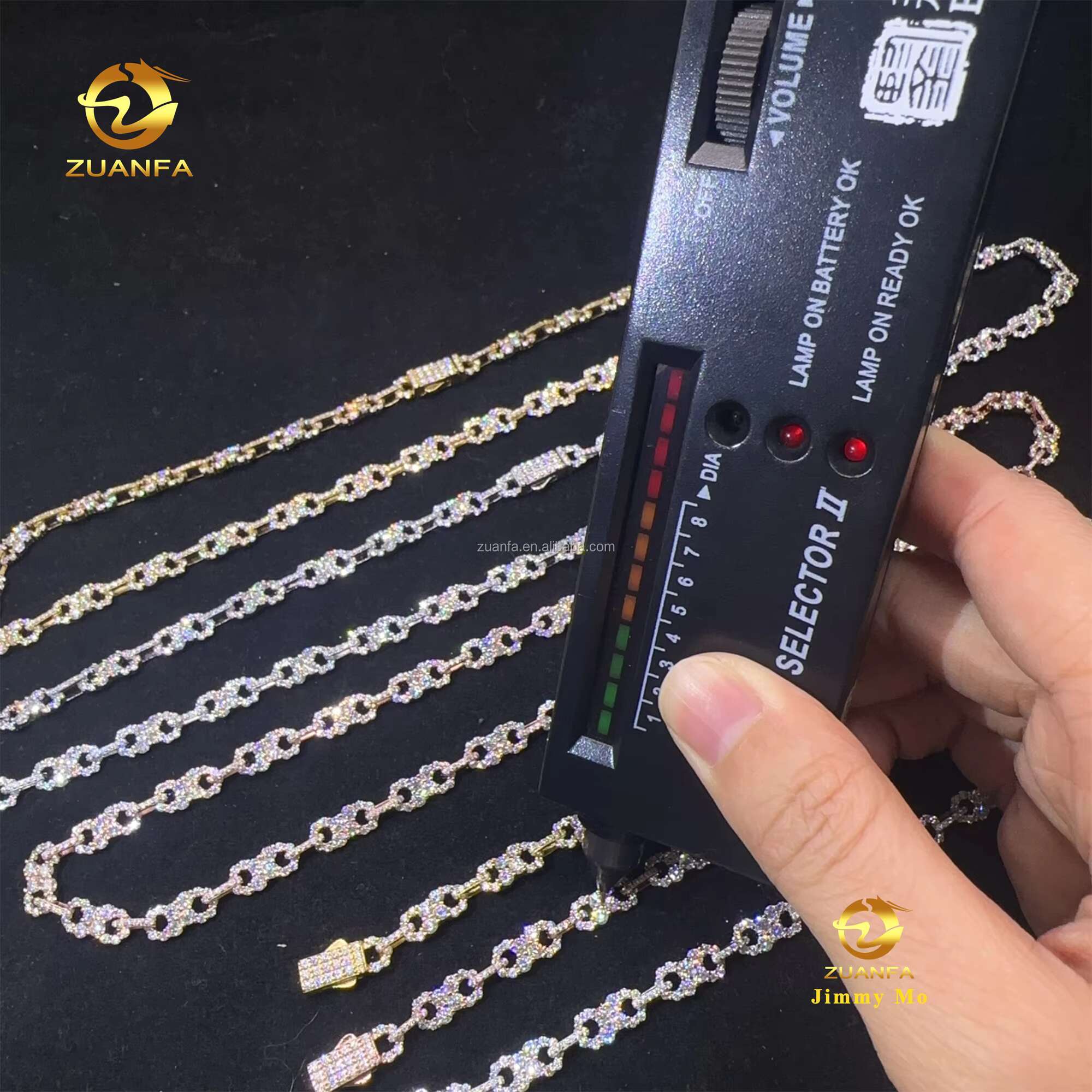 Drop Shipping Hot Selling New Design 925 Silver Iced Out Jewelry VVS1 Moissanite Diamond Infinity Cuban Chain Bracelet Set Men