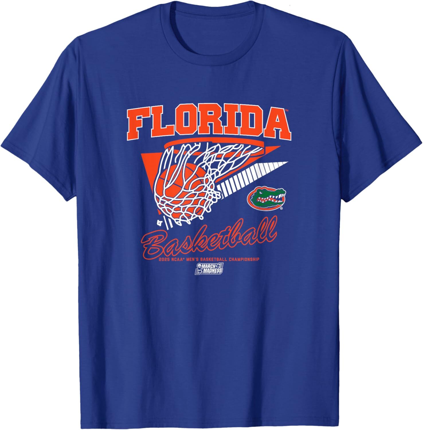 T shirt for Mens Florida Gators Basketball: 2025 March Madness Swish - NCAA Graphic Tee Casual Tops Clothes Short sleeve