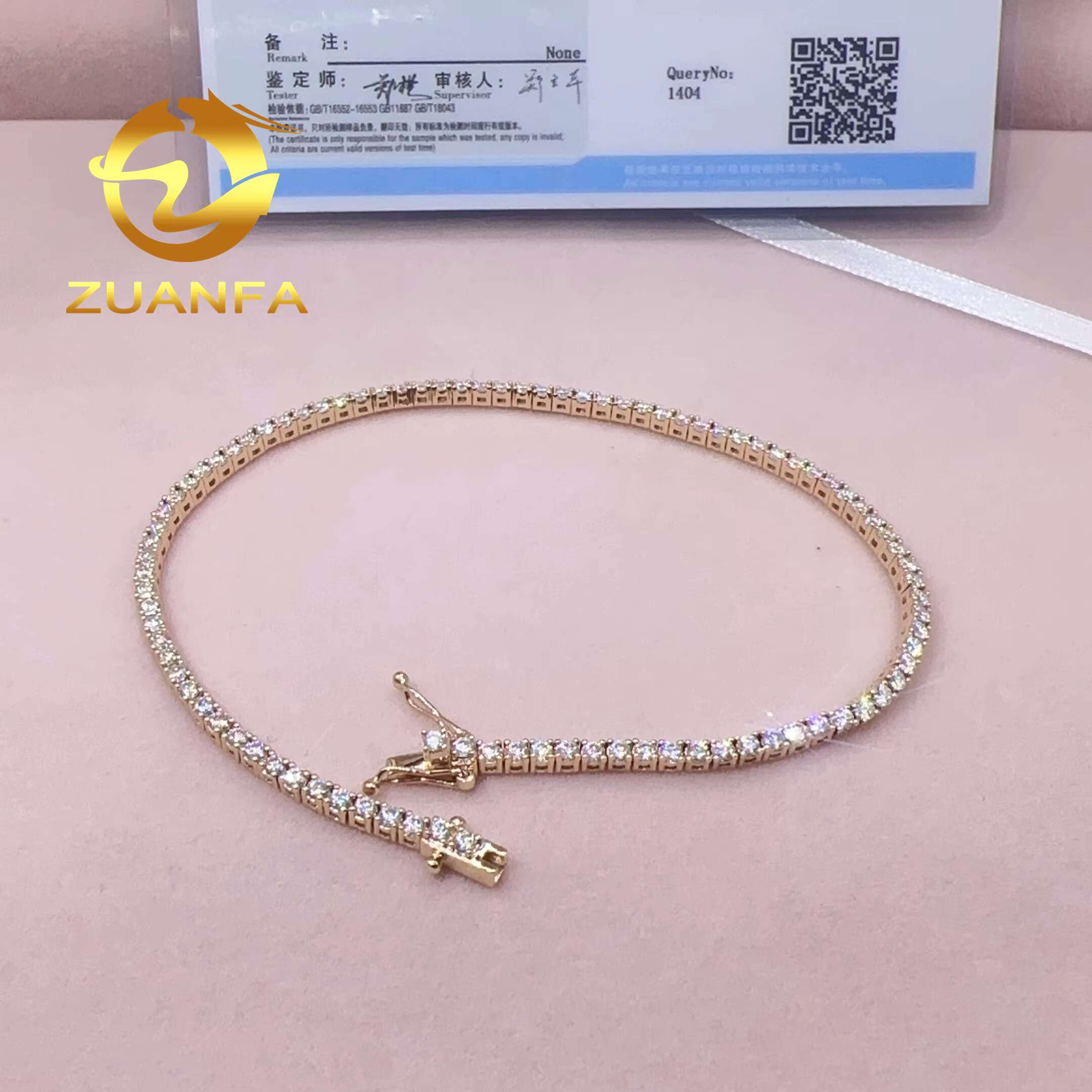 Hip Hop Jewelry Moissanite Tennis Chain 2mm 10k/14k Vvs Diamond Fashion Tennis Chain Necklace Bracelet