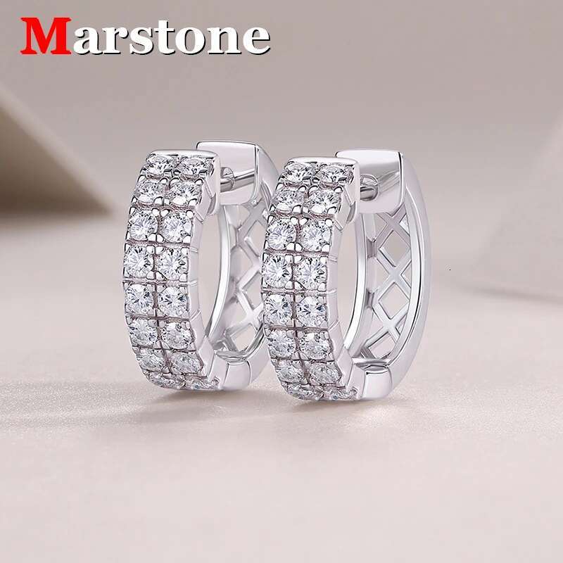 Full Moissanite Diamond Womens Earrings Loop 925 Sterling Silver Fine Jewelry Earring for Women Men Wholesale
