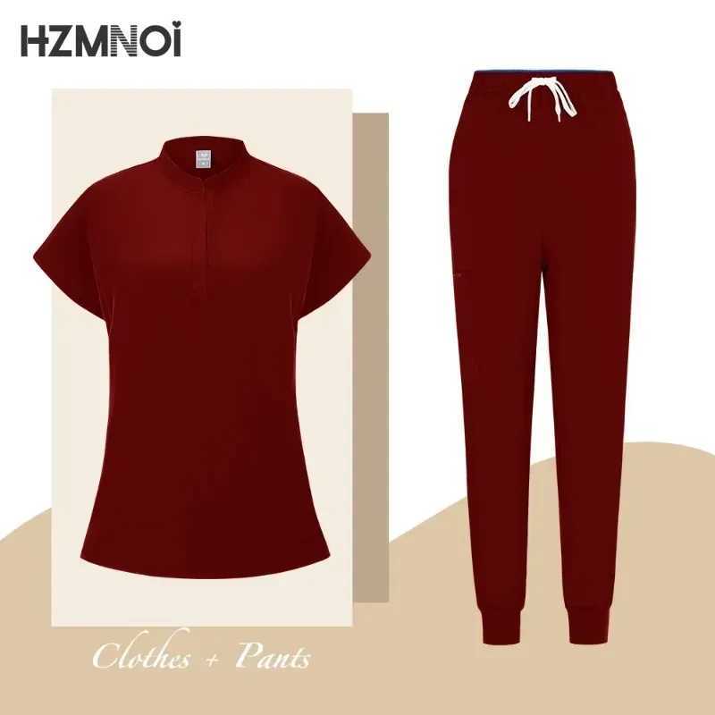 Multicolor Scrubs Uniform Short Slve Tops+jogger Pants Nursing Uniform Women Pet Doctor Medical Surgery Workwear Surgical Sets X2504101