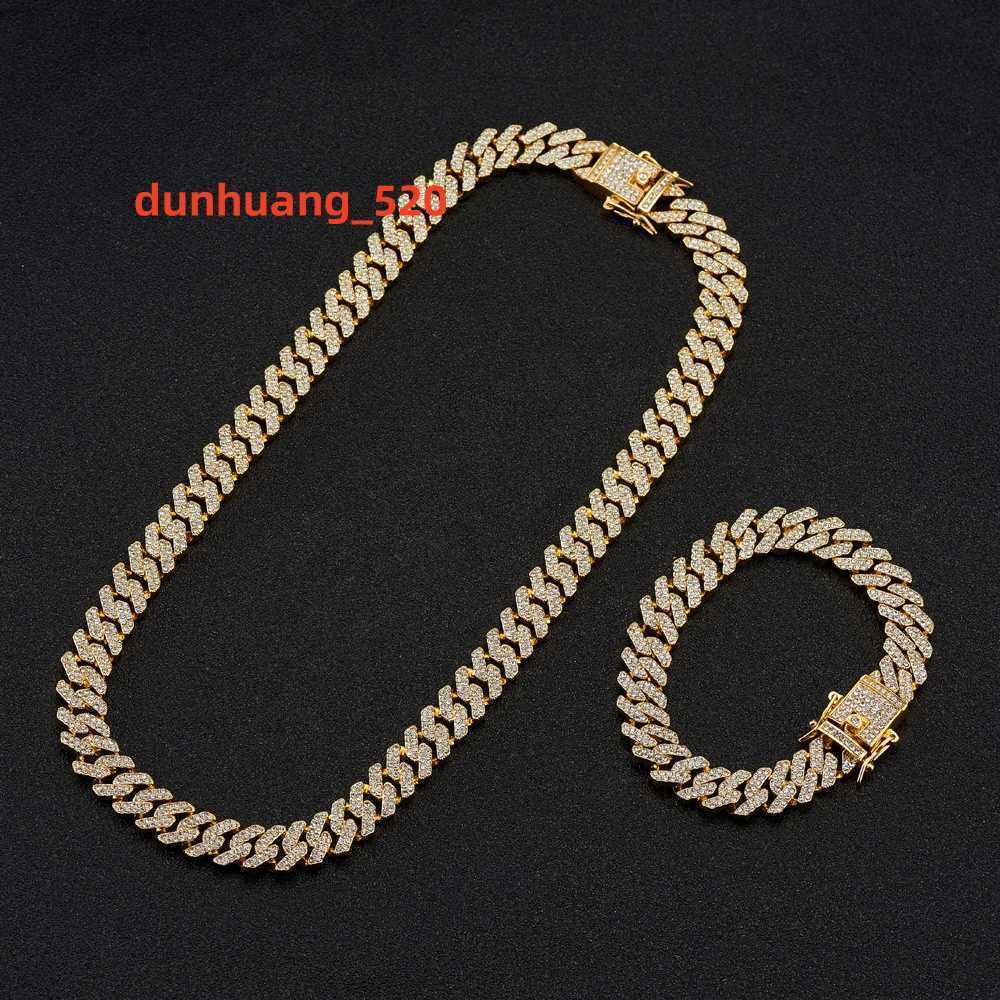 9mm Crystal Cuban Link Chain Necklace Cuban Chain Necklace Cuban Chain Ice
