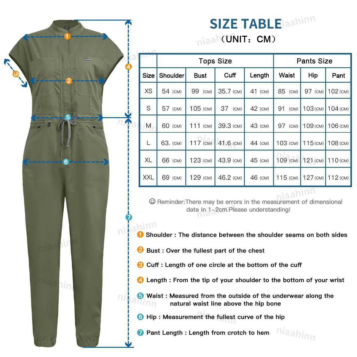 Niaahinn Scrub High quality jumpsuit nurse doctor hospital surgical gown multi-color medical care Scrubs beauty SPA uniform X250410