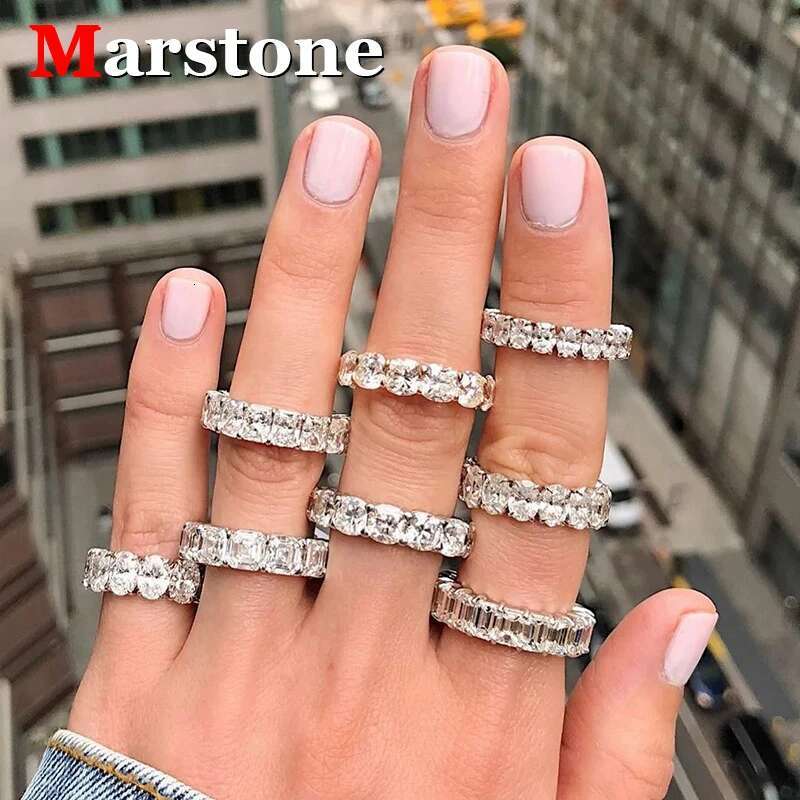 Full Moissanite Rare Cut Diamond D Color Emerald Ring 925 Sterling Silver 18K Gold Plated Luxury Top Quality Ring for Women