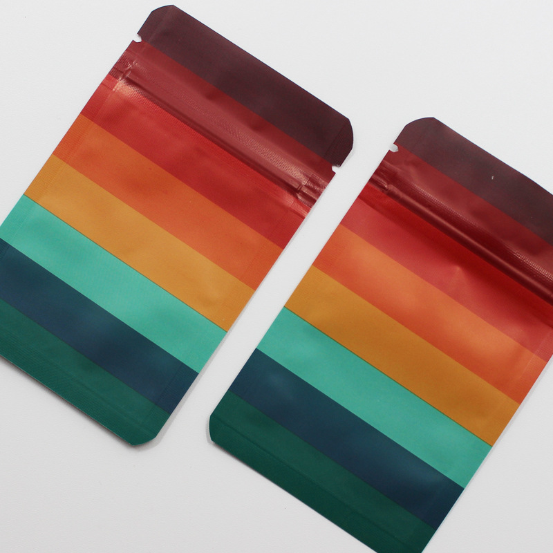 Rainbow Mylar bags 3.5g Ziplock bags Aluminum Foil bags Smell proof Zip Lock Package bag Cookies Food Storage Bags Sample Bags