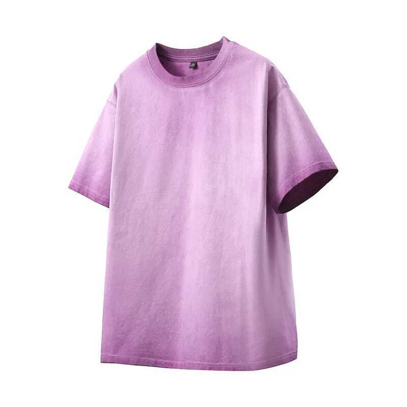 Distressed Washed T-shirt Retro Street 2025 Punk T-shirt Casual Mens Short Sleeve Hip Hop Loose T-shirt M250411