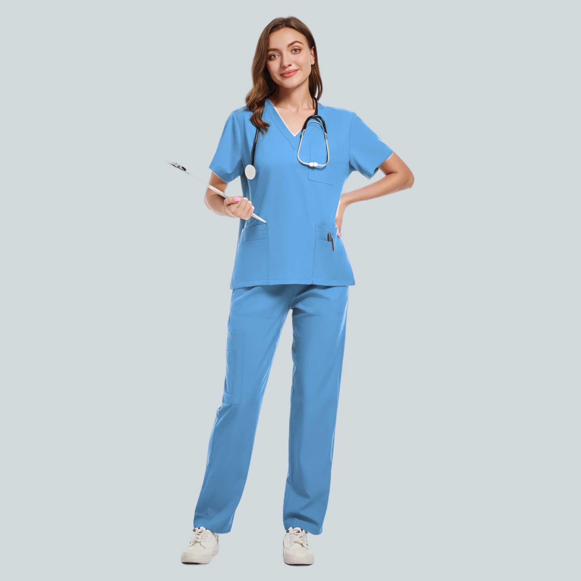 New Nurse Uniform Hospital Doctor Medical Sports Shirt Nursing Pants Neutral Workshop Uniform Beauty Spa Work Clothes X250410