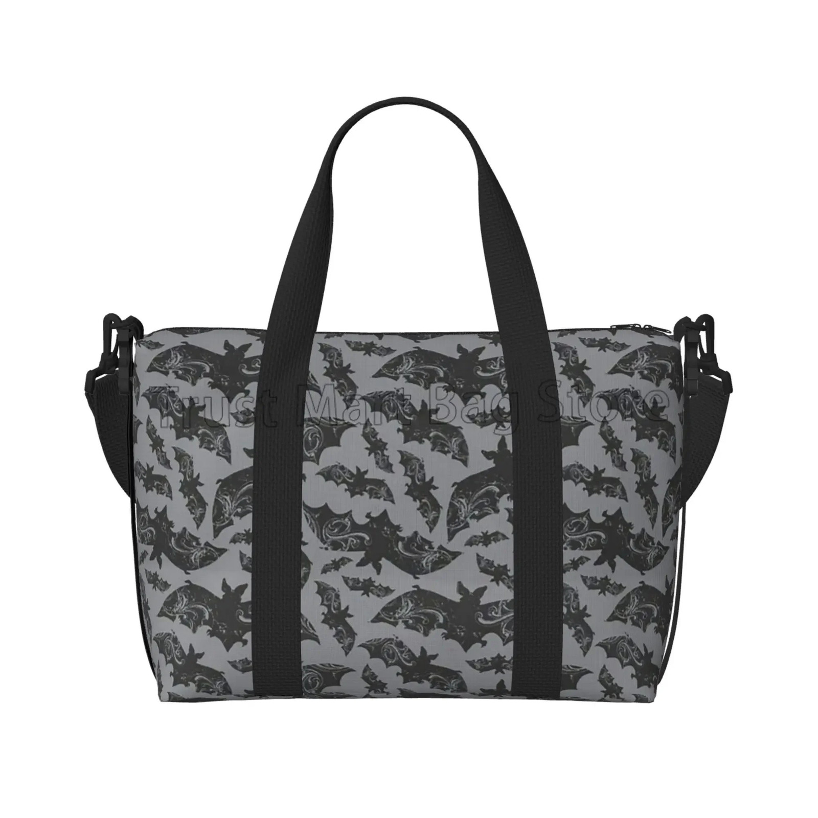 Goth Halloween Bats Print Duffle Bag Black Bats Flying Animal Overnight Travel Bags Luggage Bag Weekender Bags for Women Men 251110
