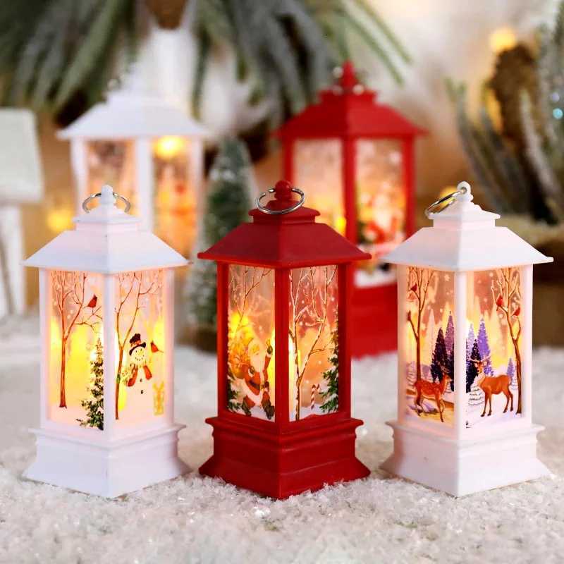 Santa Claus Snowman Lantern Light Merry Christmas Decoration For Home Christmas Tree Ornament Xmas Gifts Navidad 2024 New YearM251111