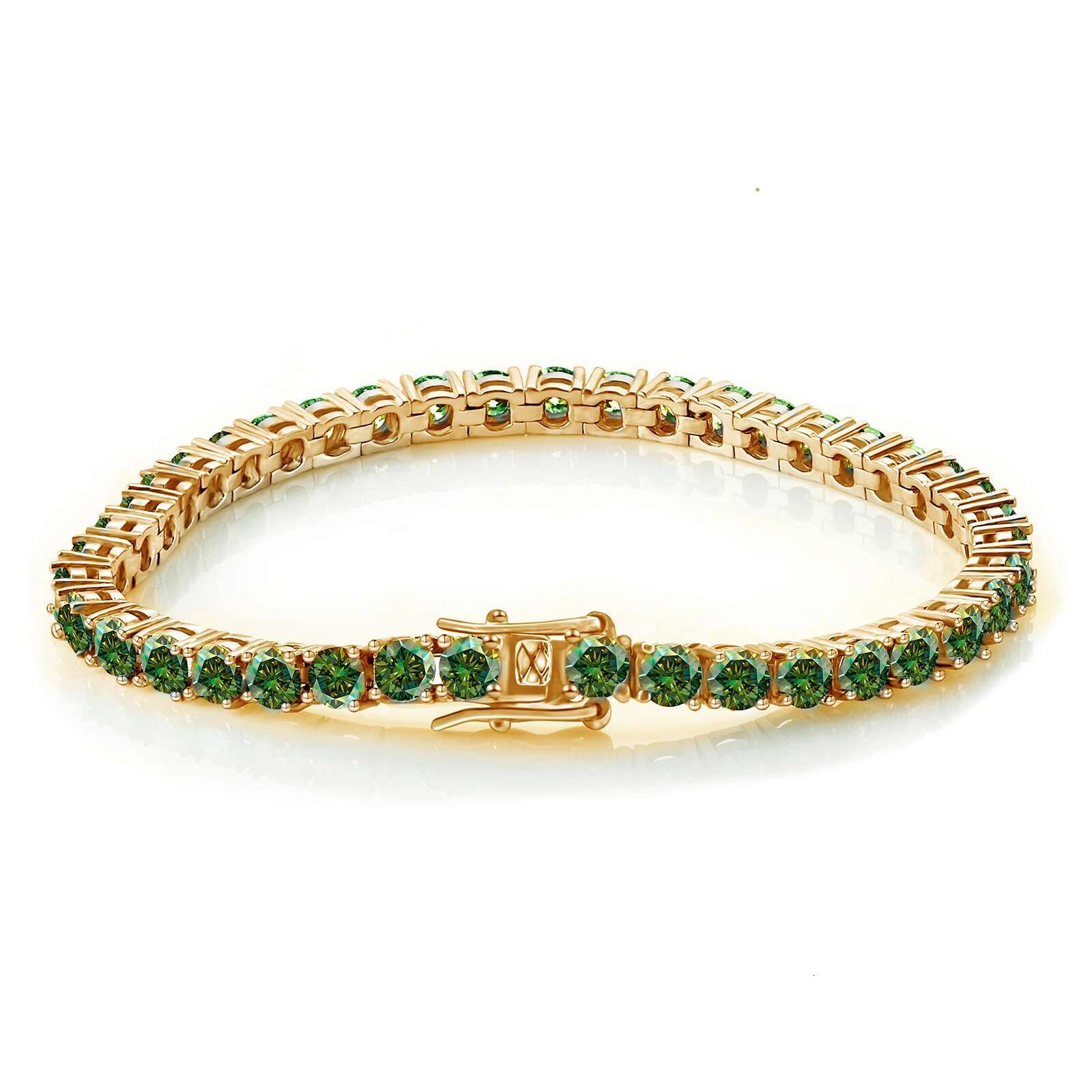 3MM Green Moissnaite Tennis Bracelet for Women GRA Certificate Red Laboratory Diamond Bracelet S925 Silver Wedding Jewelry Gift