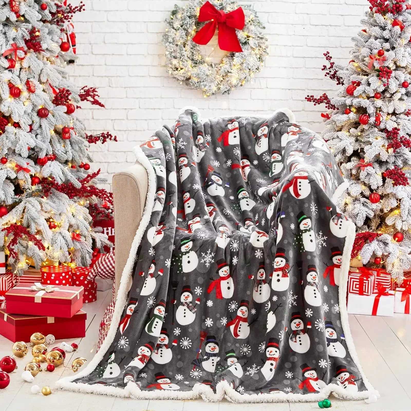 2026 Christmas Day Blanket Lamb Fleece Blanket Soft Warm Blanket Camping Home Fluffy Soft Blankets Gift For Christmas Decor C251111