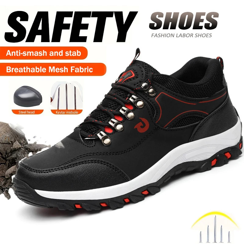 Men Work Safety Shoe Boots Steel Toe Security Protection Shoes Anti-Smash Anti-puncture Constrcution Shoes Man Work Boots 251107