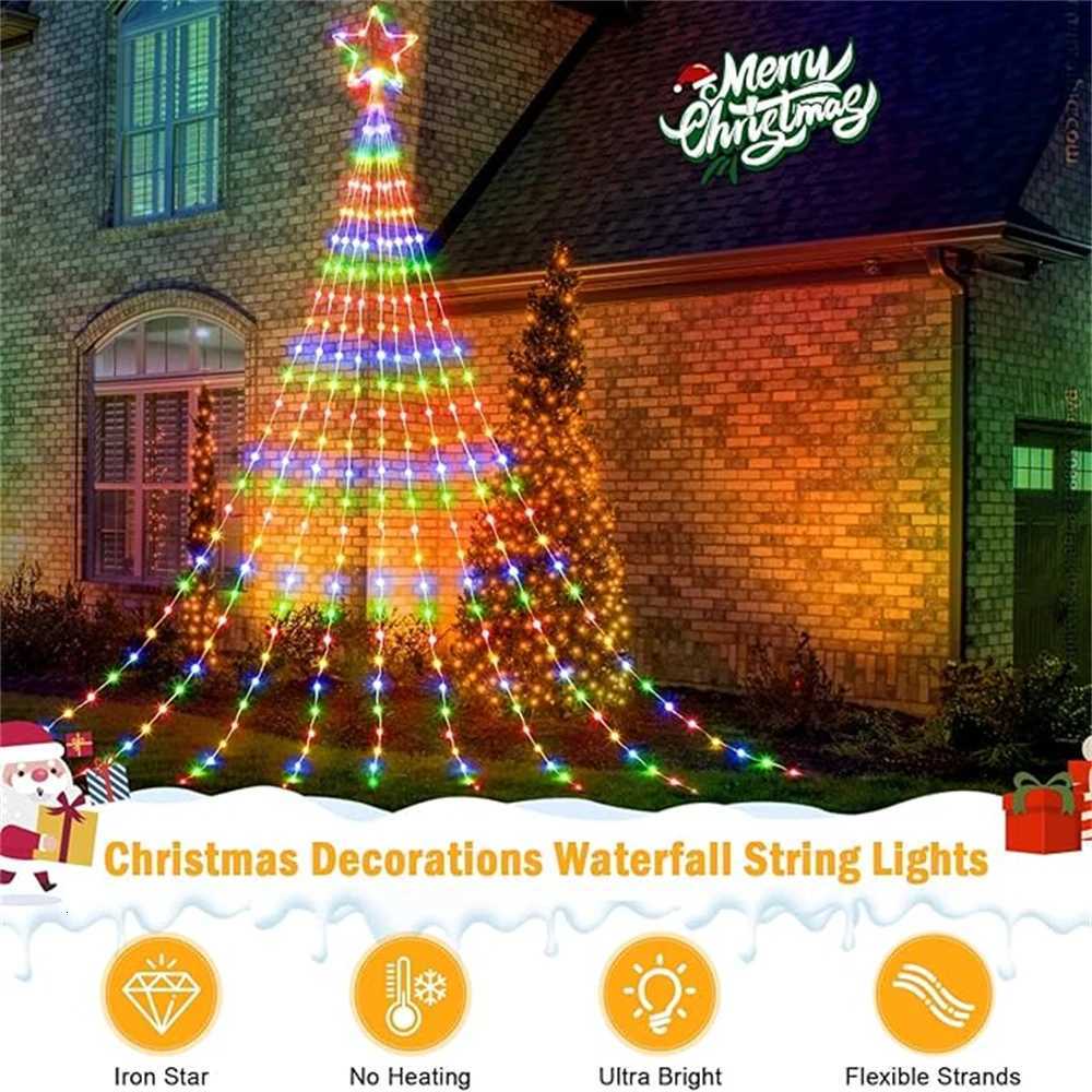 Christmas LED Outdoor Christmas Tree Decorations Lights USB 2/3M Waterproof Fairy String Lights 8 Modes Indoor Yard Wedding Party Lighting Y251111