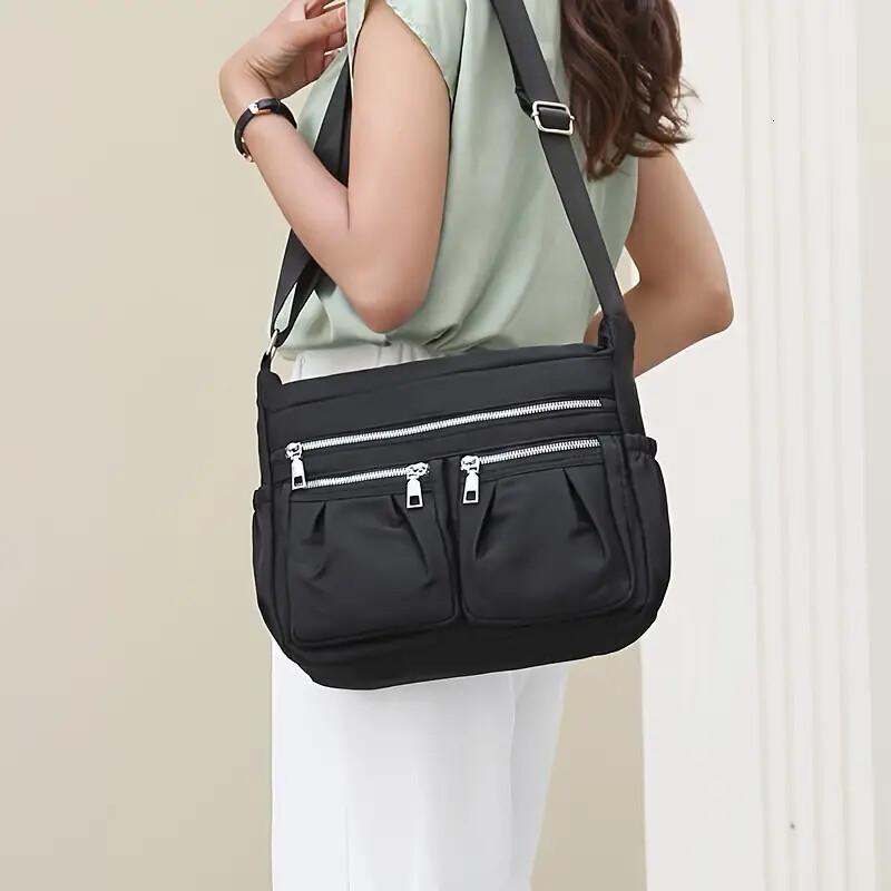 FL- Womens Shoulder Bags Nylon Crossbody Purse Bags Waterproof Messenger Purses and Handbags