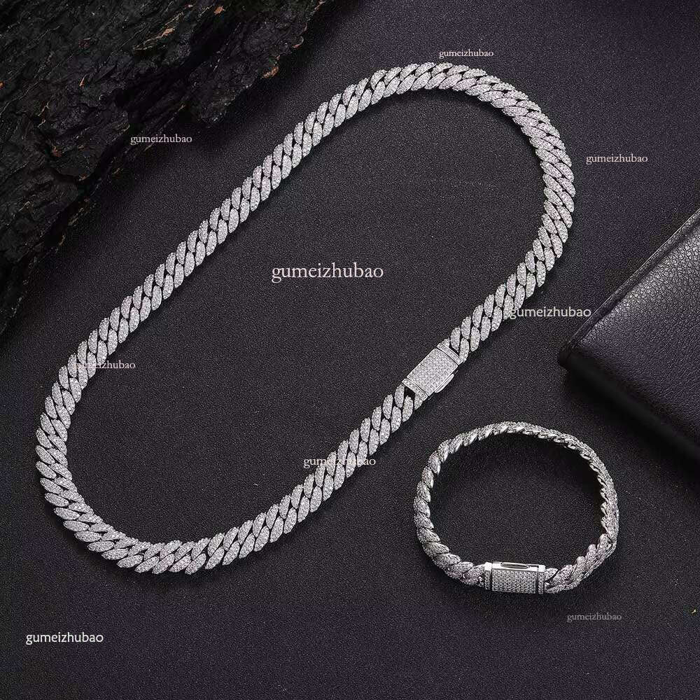 Nuoya 10mm Dia k Gold Plated Iced Out Miami Cuban Chain Necklace for Men Women