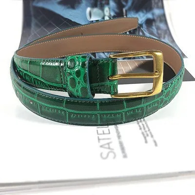 Genuine Leather Simple Versatile Pattern Womens Thin Belt Decoration with Dress Fashion Casual Trouser Straps 251031