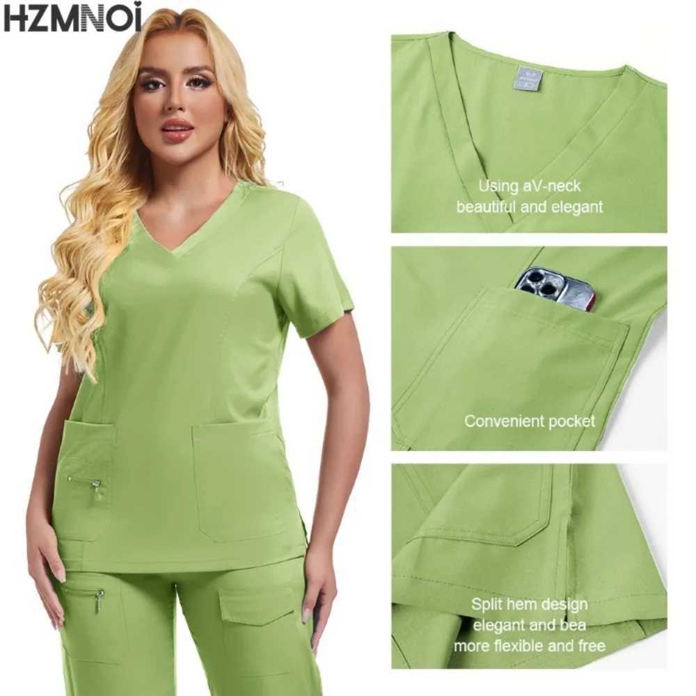 Surgical Uniforms Womens Scrub Set Medical Nurse Beauty Sn Workwear Clinical Scrubs Top Pants Spa Doctor Nursing Clinical Set X250410