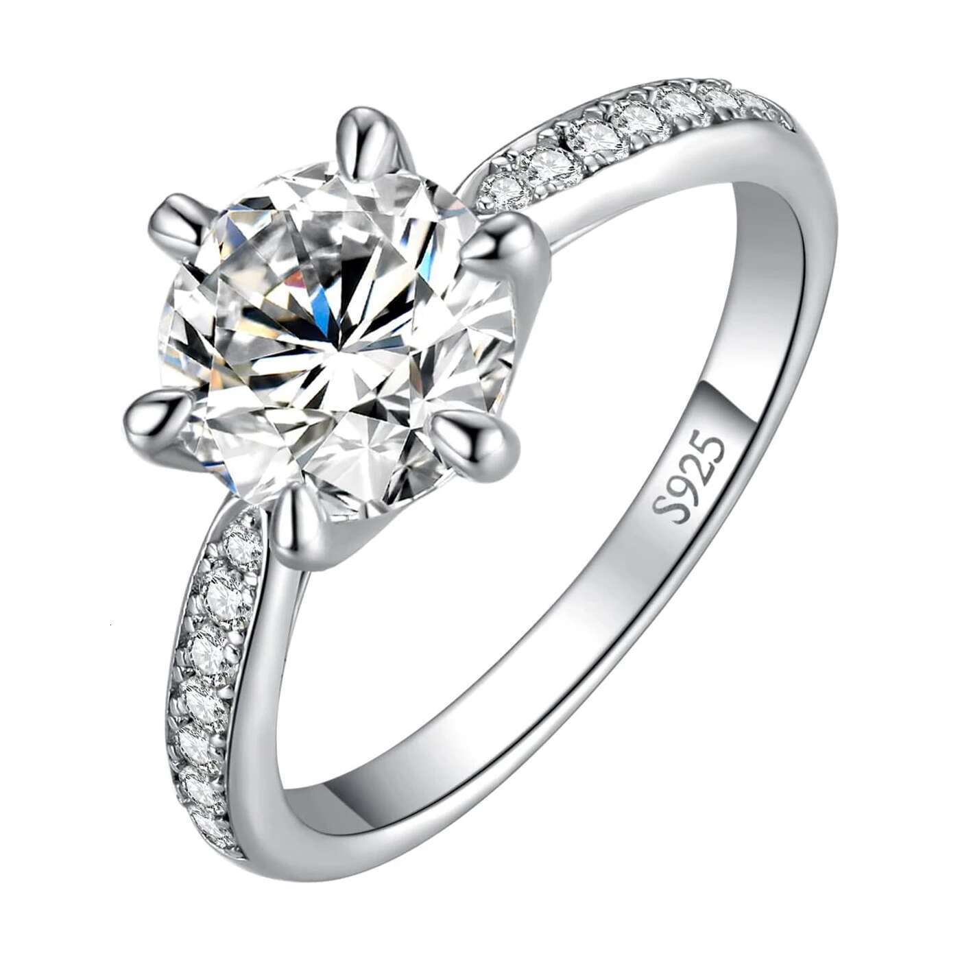 Classic 1-carat Moissanite Ring GRA Certificate Laboratory Diamond Rings Womens Wedding Jewelry 18K Gold Plated S925 Silver