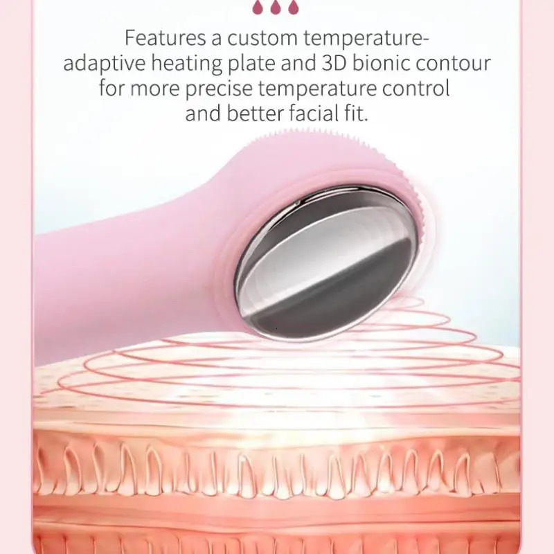 Electric Waterproof Silicone Cleansing Brush Deep Cleanse Makeup Remover Heating Massage Beauty Tool for Women 251106