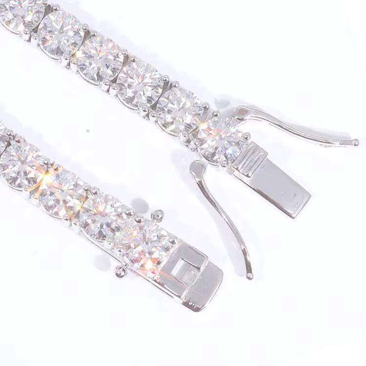 Sterling Silver 925 GRA Certificate Pass Diamond Tester Moissanite Diamond 3mm Chain Iced Out Tennis Chain