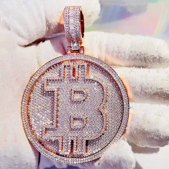 Iced Out Luxury Vertical Letter Moissanite Pendant 925 Sterling Silver Vvs Moissanite Jewlery Letters Pendants Customizable