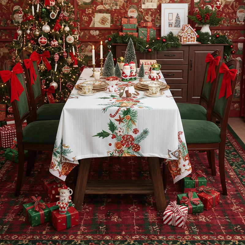 Christmas print tablecloth, Christmas party decoration tablecloth, coffee table tablecloth, new tablecloth 9XGU01