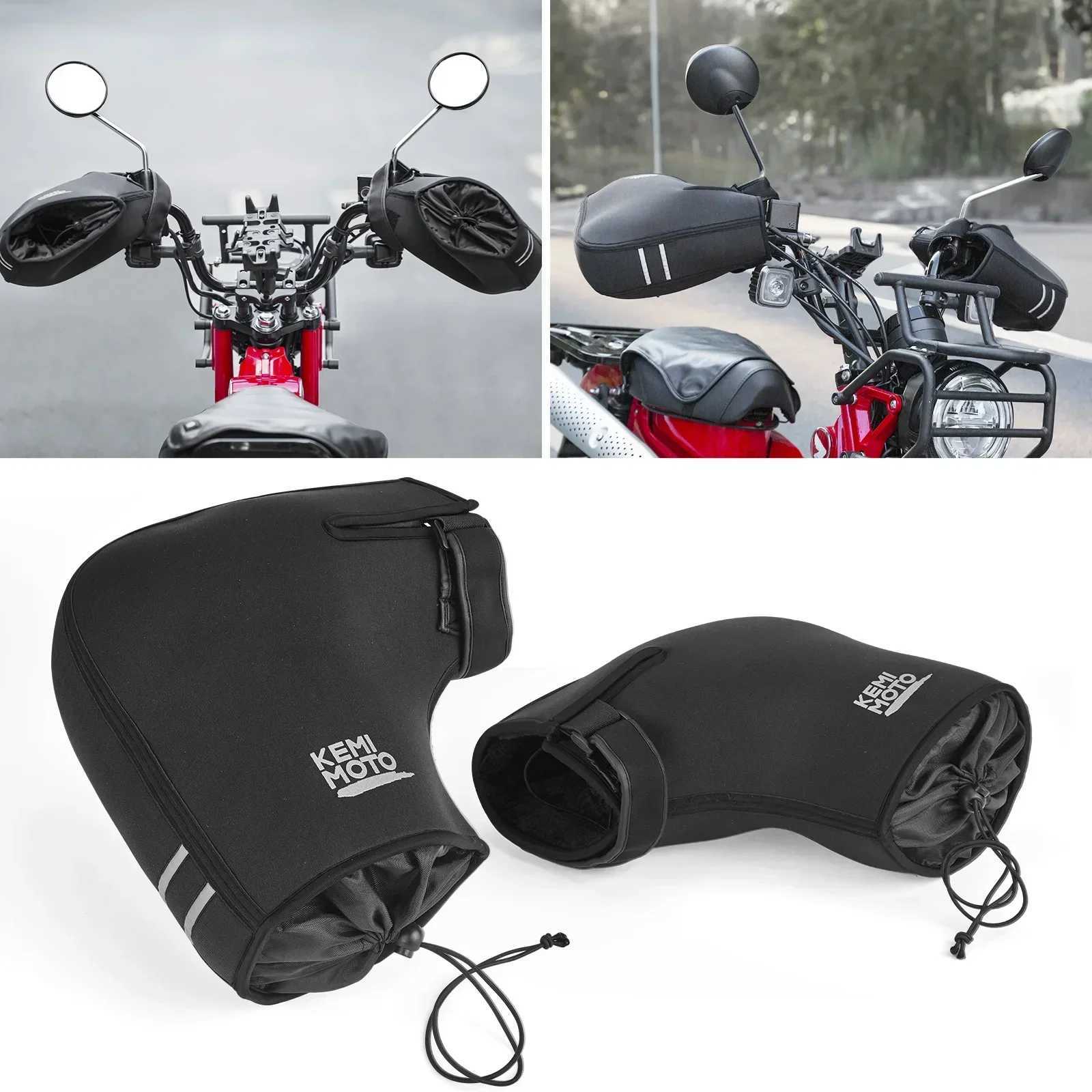 KEMIMOTO Motorcycle Handlebar Gloves Scooter Hand Bar Winter Gloves Windproof Waterproof Washable For ATV Snowmobile S25118