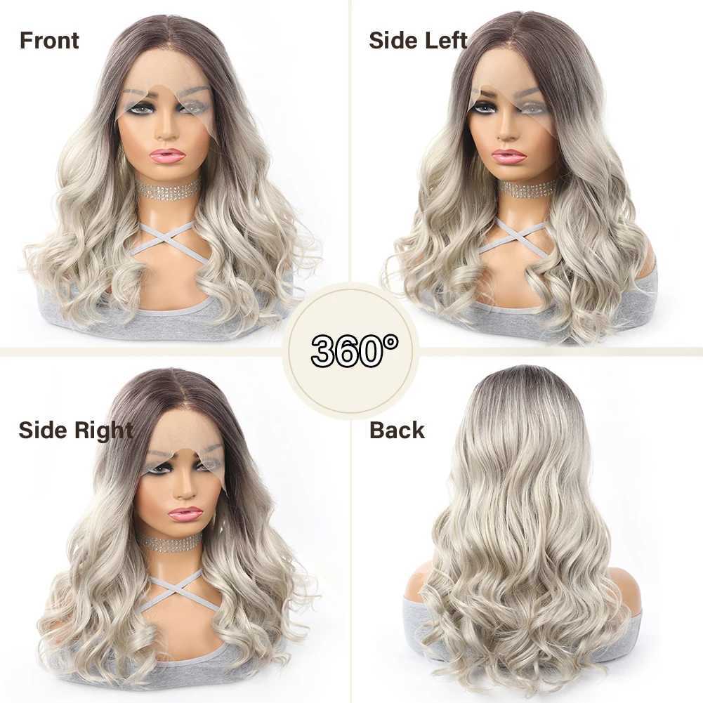Body Wave Lace Front Wigs for Black Women 13X4 Black Sliver Wig HD Lace Frontal Wig Fluffy Natural Synthetic Lace Front WigsT251111